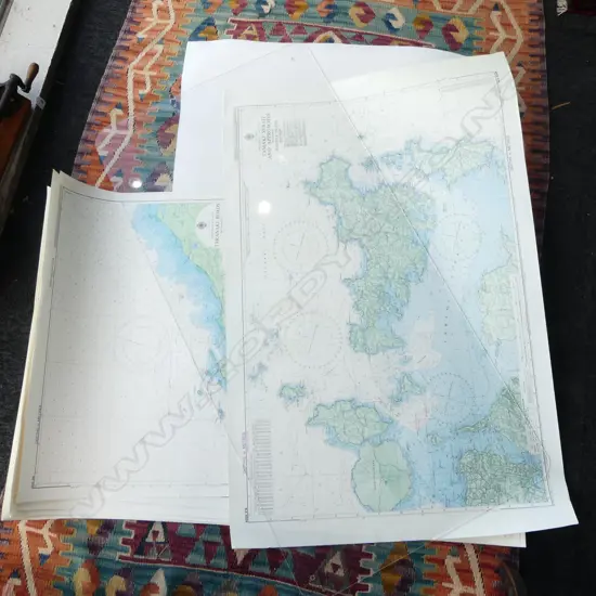 11 ASST. HYDROGRAPHIC CHARTS OF N.Z. PUBLISHED by R.N.Z. NAVY 720x1090mm