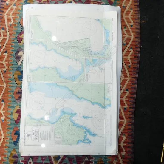 HYDROGRAPHIC CHART 5x 'WELLINGTON HARBOUR ENTRANCE...' PUBLISHED JANUARARY 1987 by R.N.Z. NAVY 720x1090mm