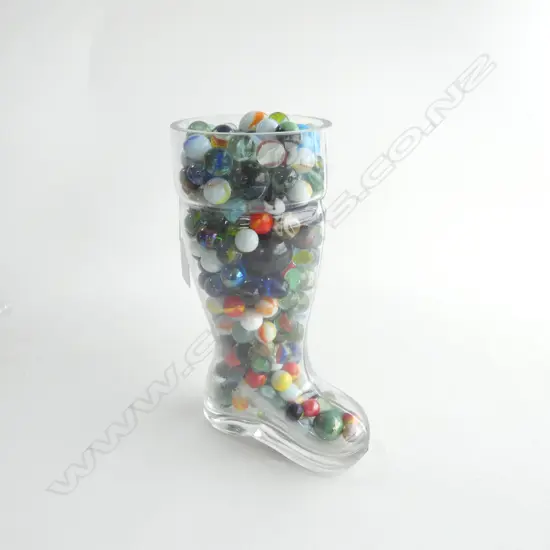 GLASS GUMBOOT w. MARBLES H.250mm