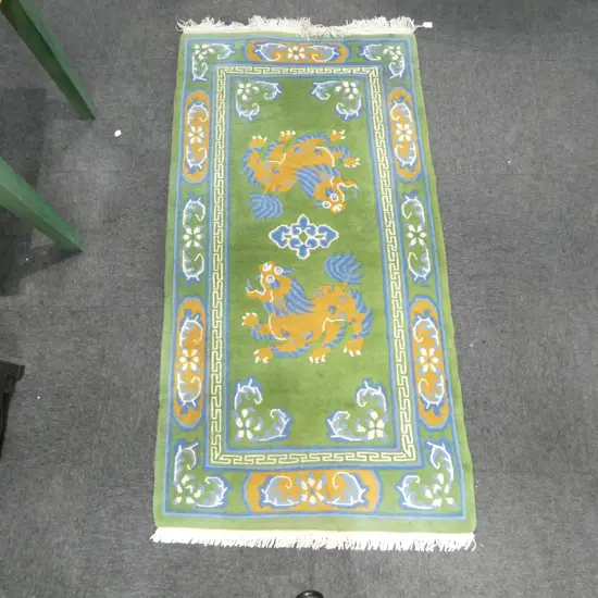 CHINESE SCULPTED WOOL PILE RUG 1780x940mm