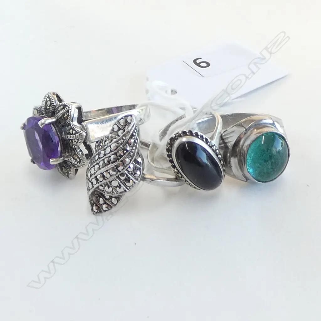 4x  925 SILVER RINGS sizes U. S. P. L. Image 1++