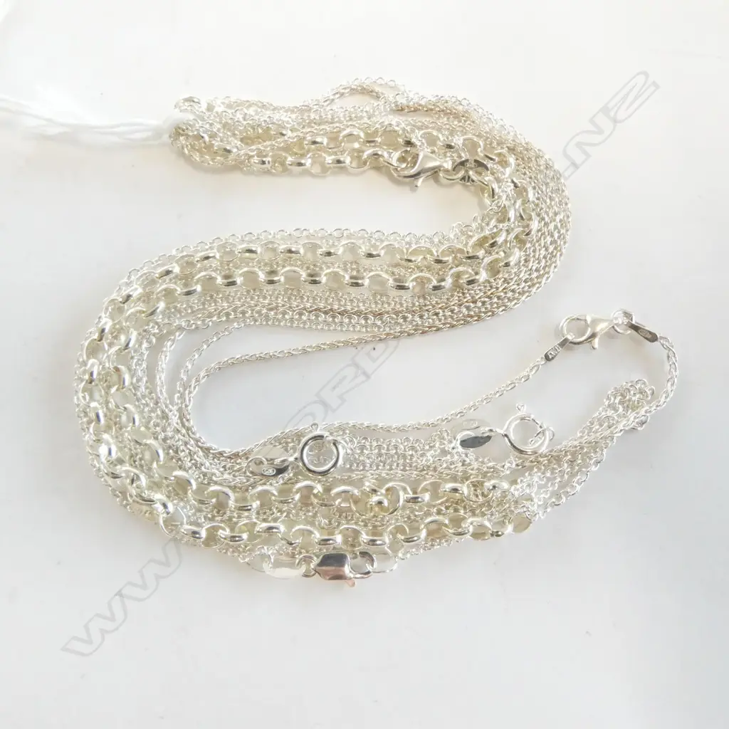 6 SIVER CHAINS, various types, new Image 1++
