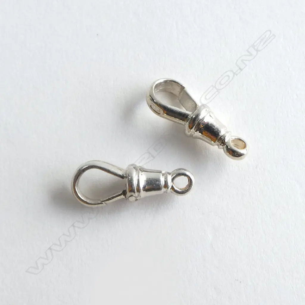 PAIR STERLING SILVER SWIVEL CLIPS Image 1++