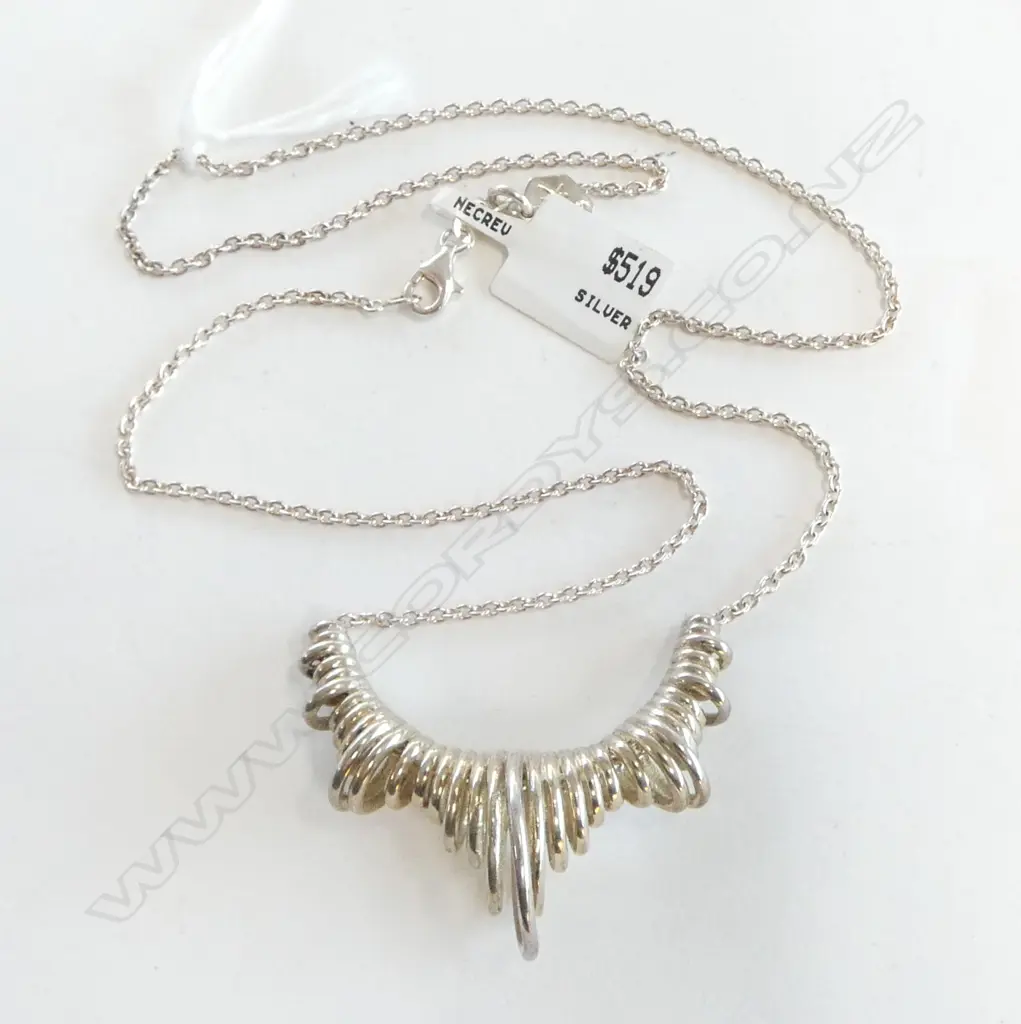 MEADOWLARK NZ DESIGNER SILVER NECKLACE, NEW Image 1++