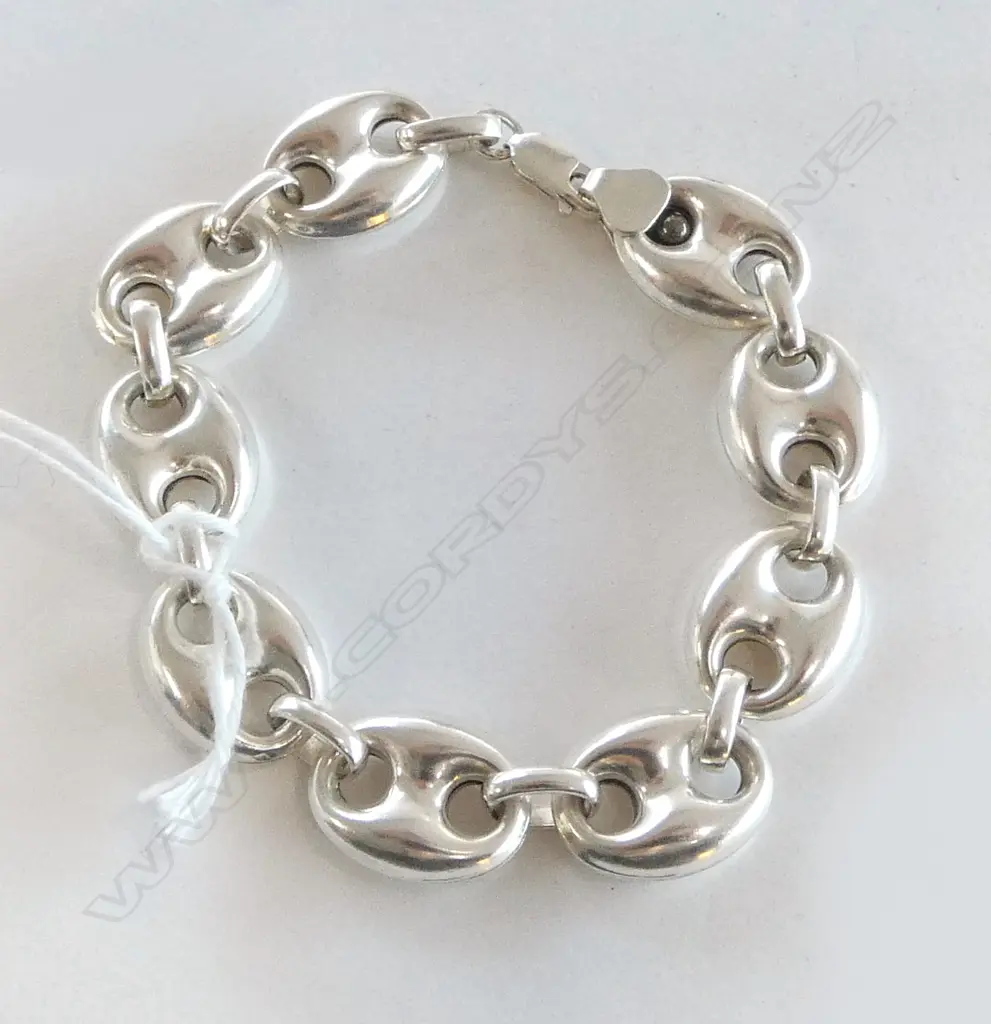 STG SILVER PUFFED ANCHOR MARINER LINK BRACELET, L.200mm, 20.47gms Image 1++