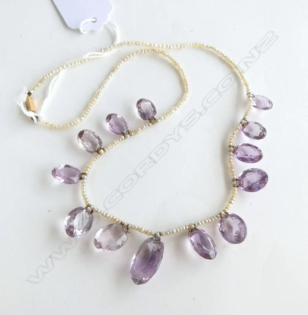 SEED PEARL AND AMETHYST NECKLACE Image 1++