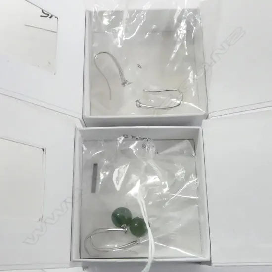 2 PRS SKAGEN STAINLESS STEEL BALL EARRINGS, NEW OLD STOCK