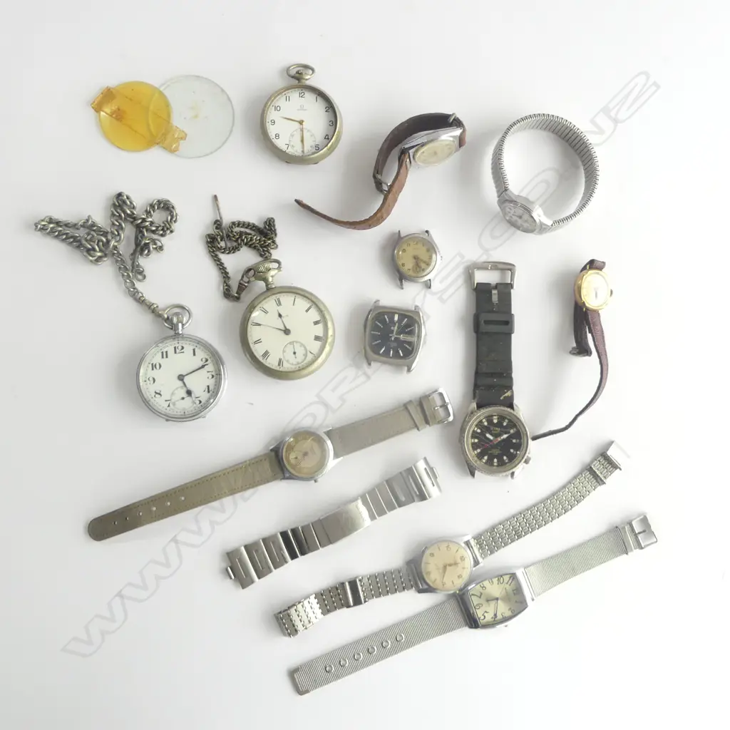 BAG OF WRISTWATCHES & POCKET WATCHES SOME AF Image 1++