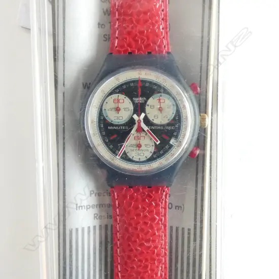 RARE 1995 SWATCH RALLYE CHRONOGRAPHE ALMOST NEW IN BOX RUNNING 
