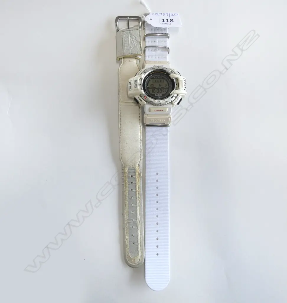 RARE CASIO PROTREK PRT-40 1990S WORKING WATCH  EXTRA STRAP Image 1++