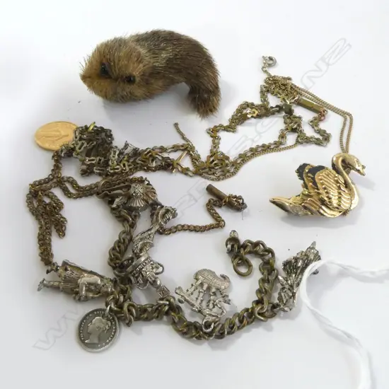 COSTUME JEWELLERY INCLD SEAL FUR BROOCH