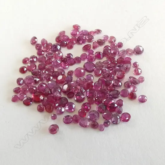 10CT SMALL ROUND FACETED RUBIES - 2mm