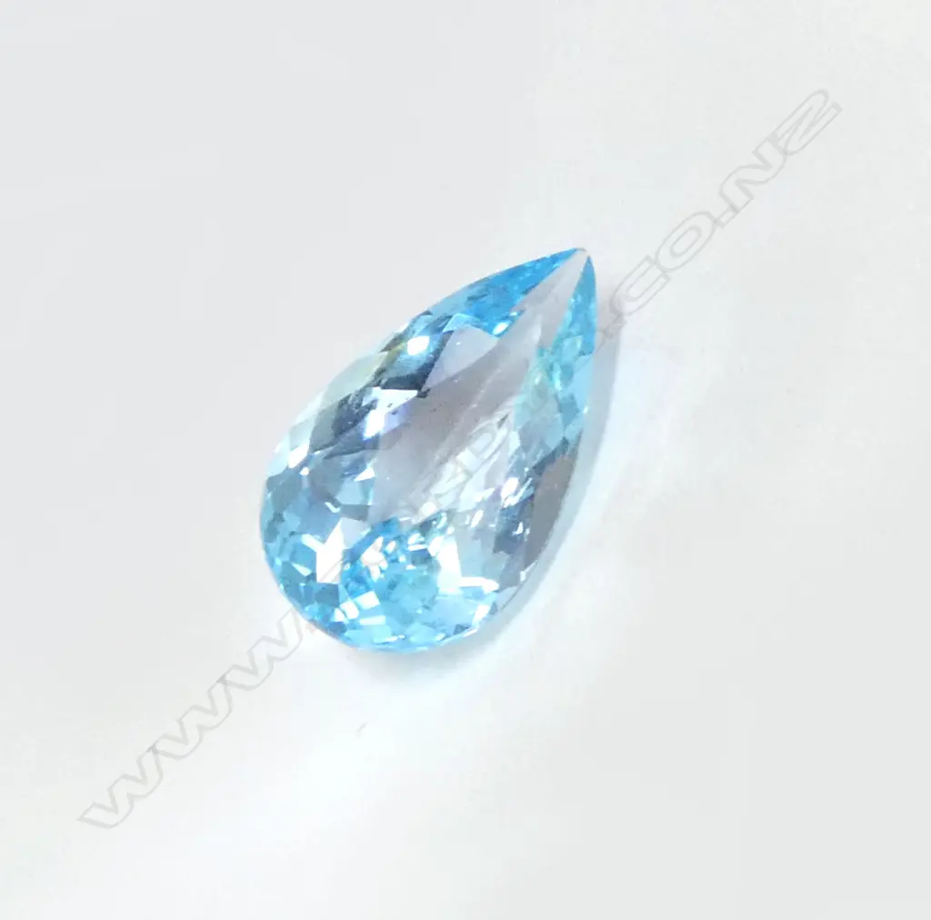 PEAR FACET CUT LOOSE BLUE TOPAZ, 7.85ct Image 1++