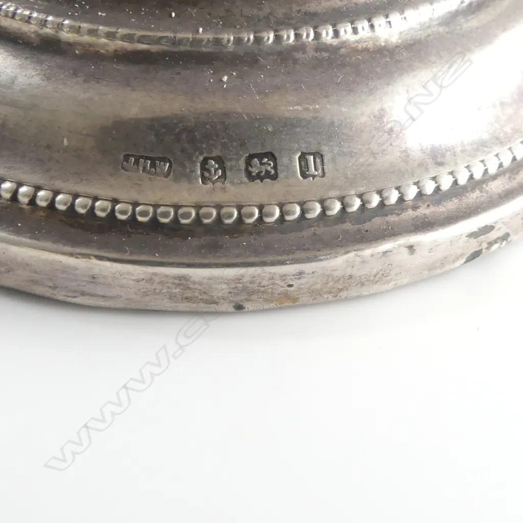STG SILVER INKWELL B'HAM 1910 (WEIGHTED) + STG SILVER HANDLED BOOT HOOK, L.430mm Image 1++