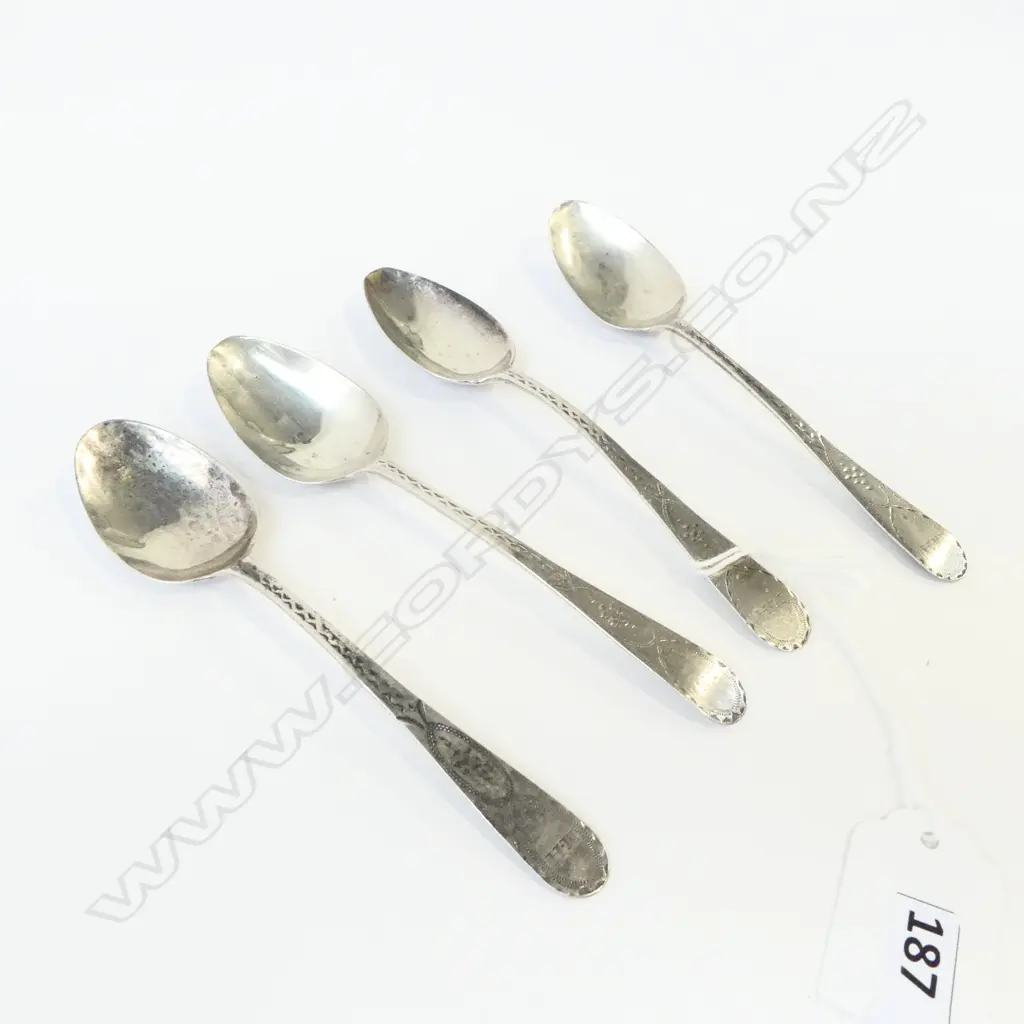 4 TEASPOONS LON. GEORGIAN, 42gm Image 1++
