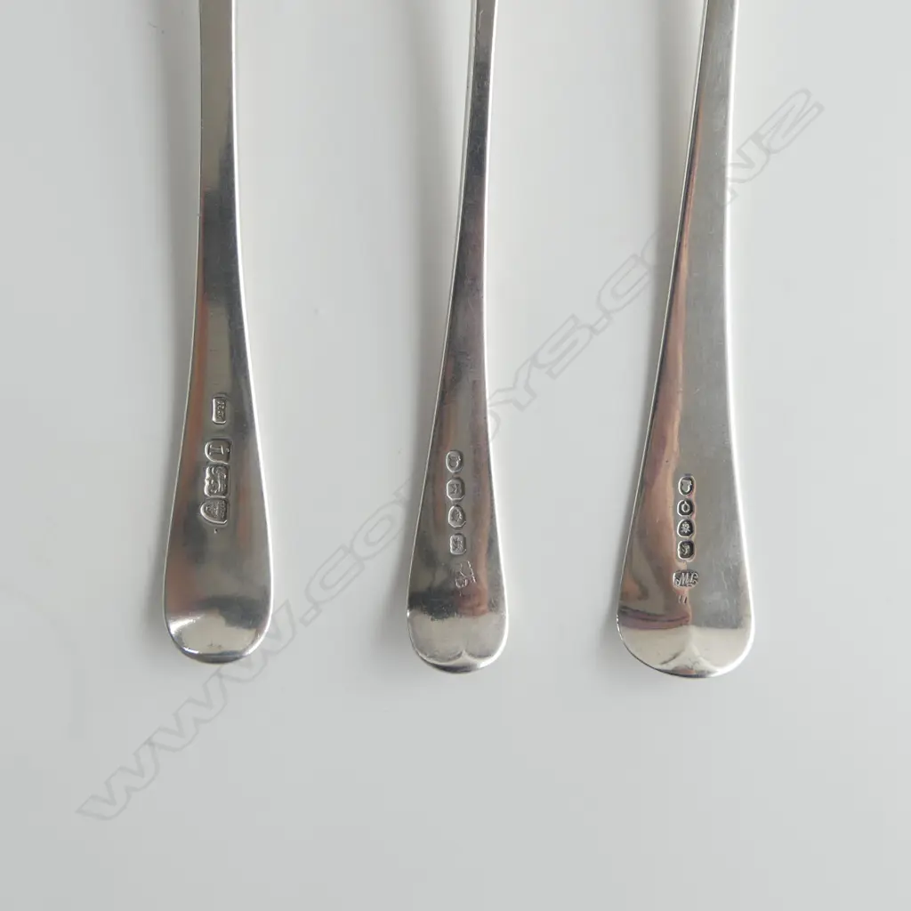 GEORGIAN SILVER PIE SPOON, LONDON 1809 + 2 ANTIQUE SERVING SPOONS; TOTAL 222gms Image 1++