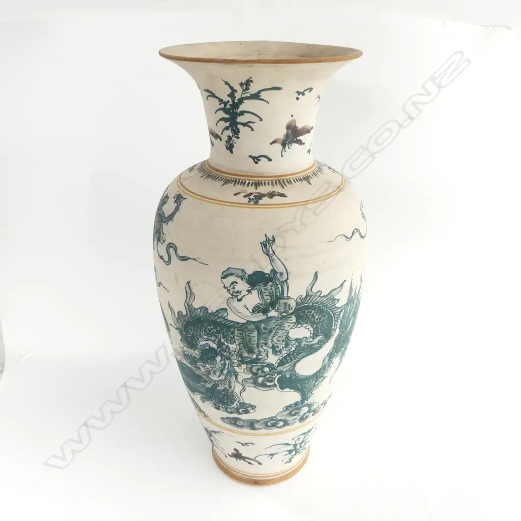 ORIENTAL BLUE & WHITE CERAMIC VASE, small repair to rim, H.500mm Image 1++