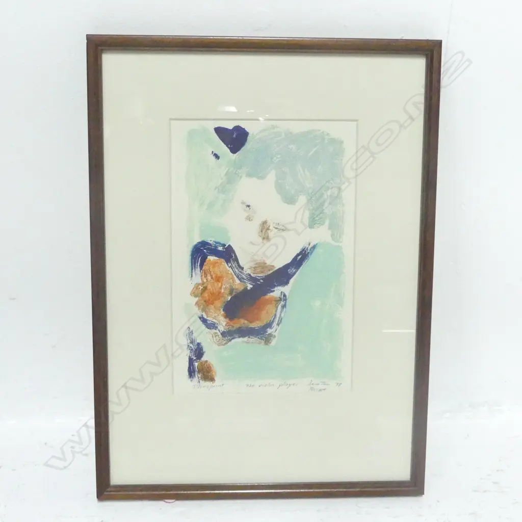 PASCOE, SARA TUN (1944-) - THE VIOLIN PLAYER, PRINT & GRAPHICS, SIGNED, 130 x 205mm Image 1++