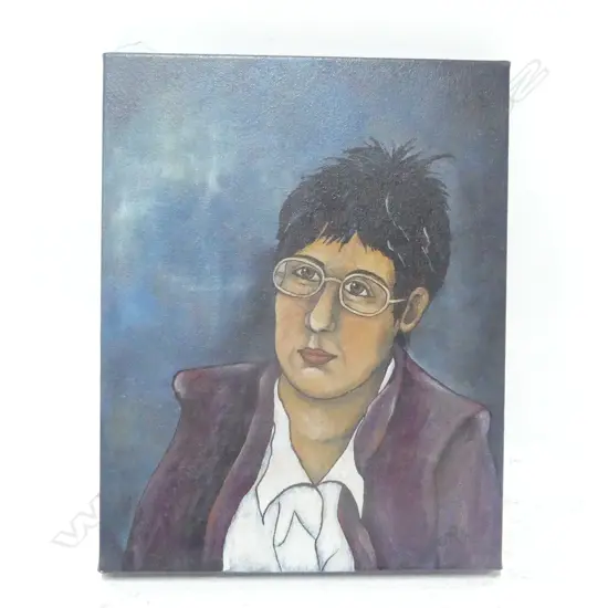 WOHNSIEDLER, ROSEANNA (1950-) - PORTRAIT, ACRYLIC, SIGNED, 350 x 280mm