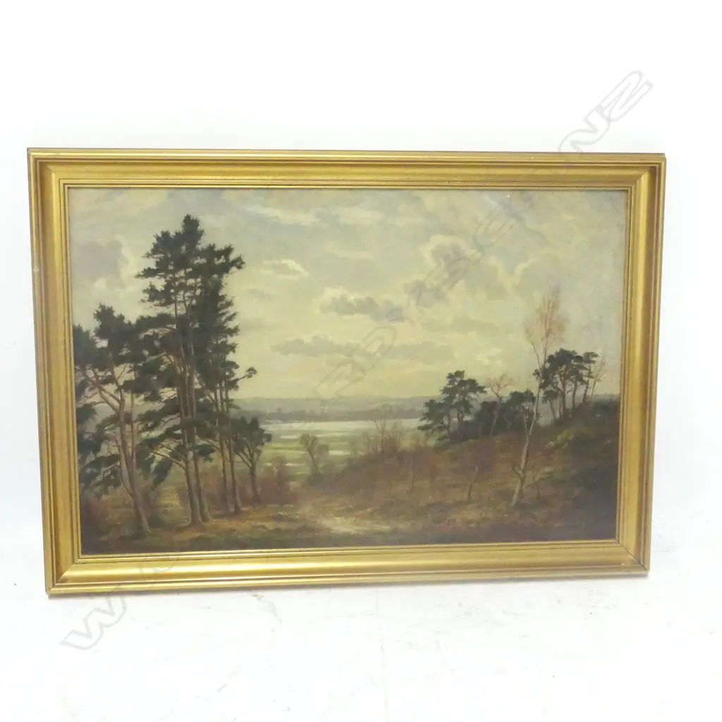 HARRIS, EDWIN (19thC) - OVERLOOKING INLET FROM FOREST, OIL, SIGNED, 500 x 750mm Image 1++