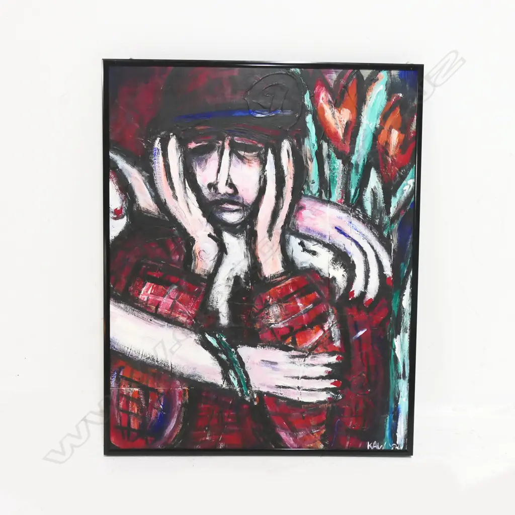 K. A. W. (INITIALS) - QUELLE HORREUR, OIL, SIGNED, 490 x 390mm Image 1++