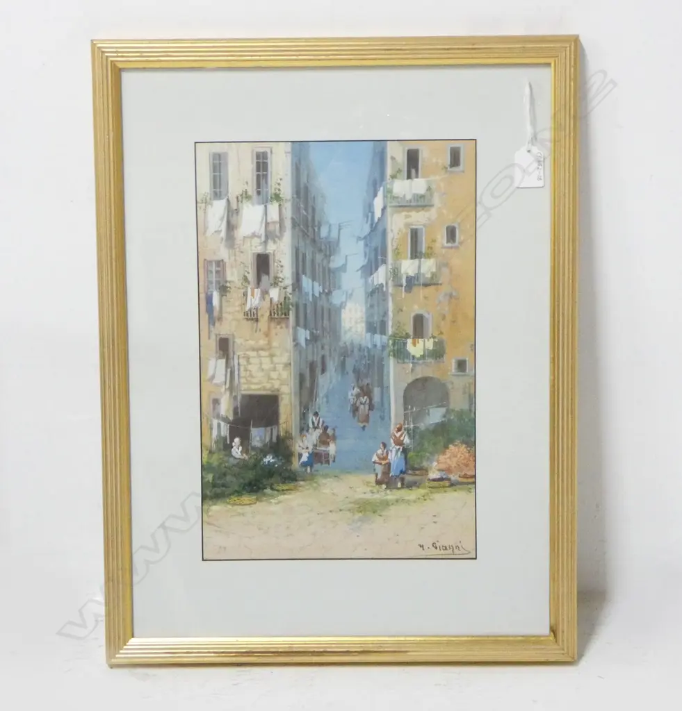 GIANNI, MARIA (1873-1966) - ITALIAN STREET SCENE, WATERCOLOUR, SIGNED, 360 x 240mm Image 1++