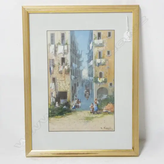 GIANNI, MARIA (1873-1966) - ITALIAN STREET SCENE, WATERCOLOUR, SIGNED, 360 x 240mm