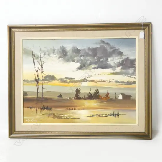 PRESTNEY, RON (ACTIVE 1960S-80S) - EVENING, 1974, OIL, SIGNED, 440 x 600mm