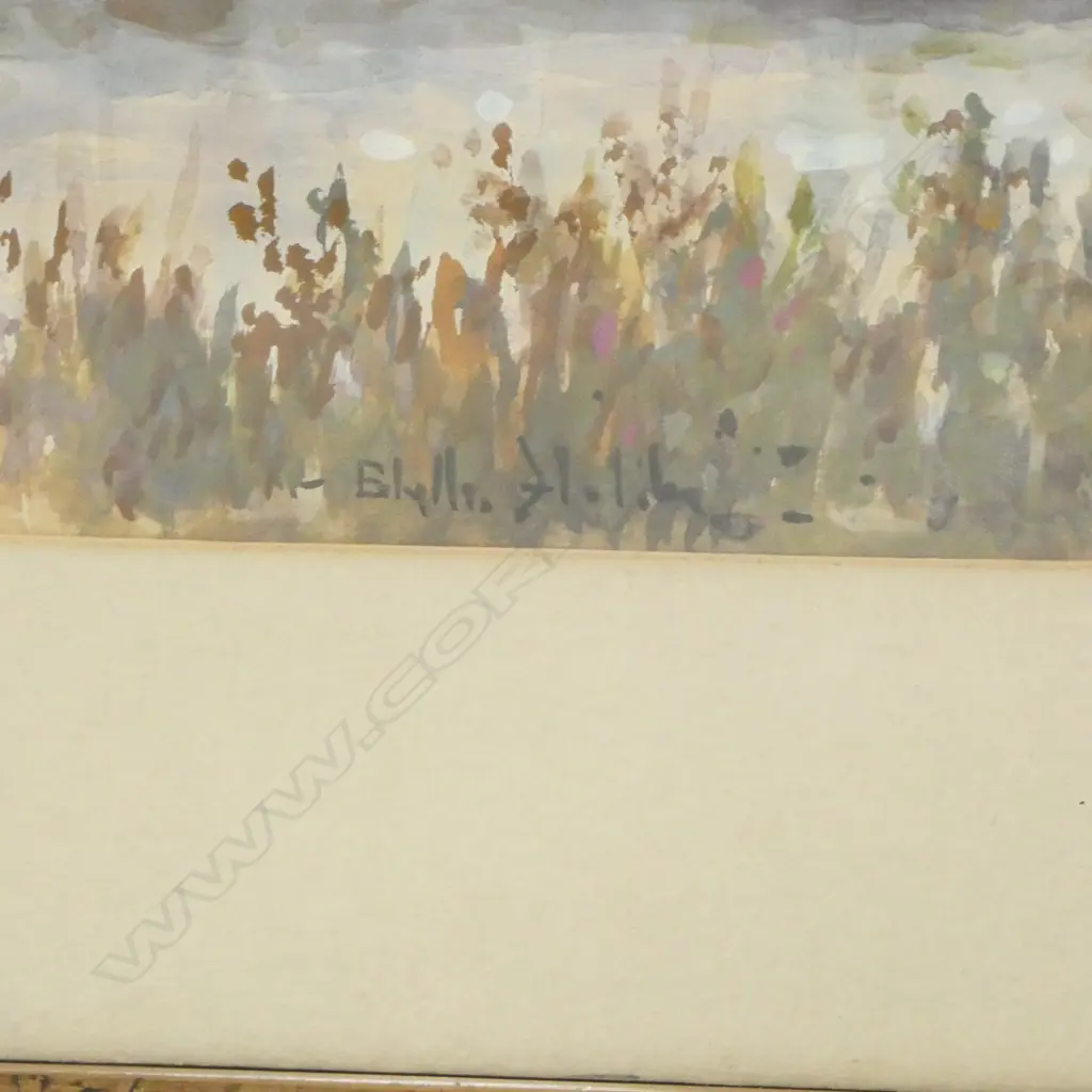 FLETCHER, BLYTHE (1890-1949) - COUNTRY SCENE WITH LADY BY TREE, WATERCOLOUR, SIGNED, 260 x 420mm Image 1++