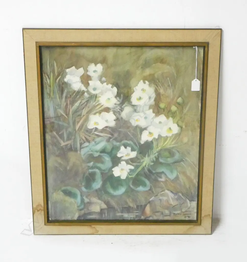 SEDDON, BEATRICE (1889-1987) - WHITE POPPIES, 1970, WATERCOLOUR, SIGNED, 550 x 460mm Image 1++