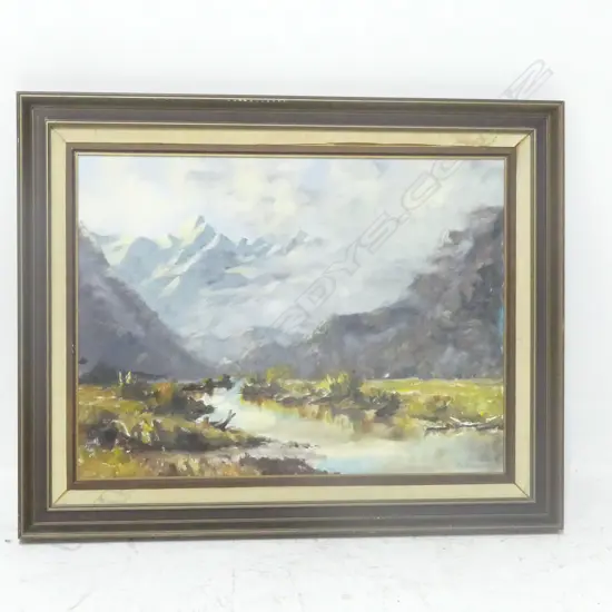 FERGUSON, PETER (1914-1995) - SOUTHERN ALPS, 1977, OIL, SIGNED, 450 x 590mm