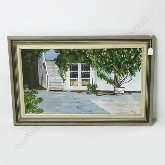 THORPE, B.A. - NO 77 COURTYARD, OIL, SIGNED, 340 x 590mm