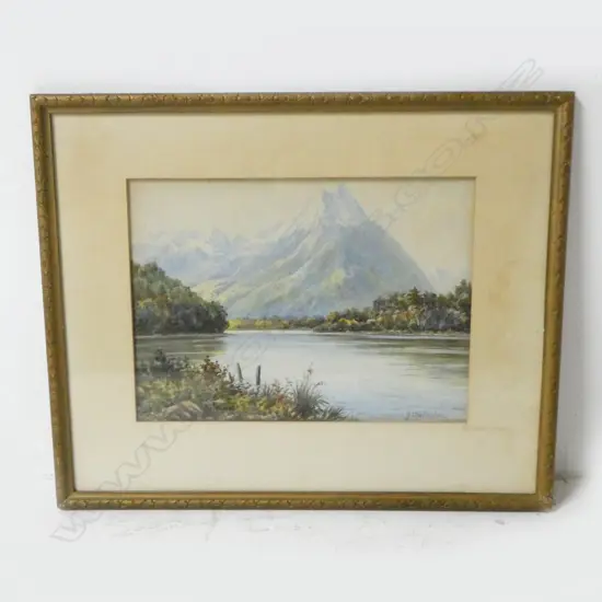 MALCOLM, J. (ACTIVE 1860S) - MITRE PEAK - HEAD OF MILFORD SOUND, WATERCOLOUR, SIGNED, 250 x 345mm