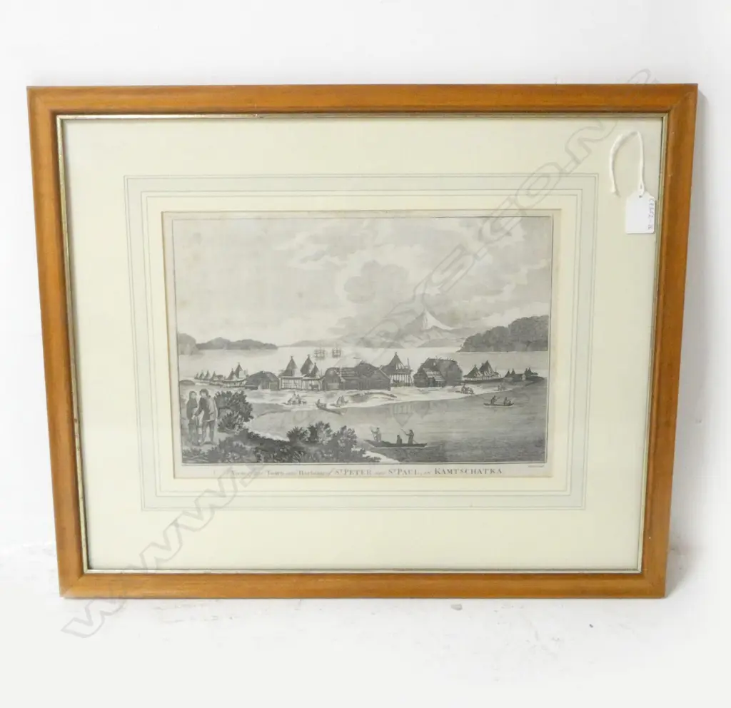 HOGG, ALEXANDER (1778-1824) - A VIEW OF THE HARBOUR & TOWN AT KAMTSCHATKA, PRINT, 230 x 330mm Image 1++