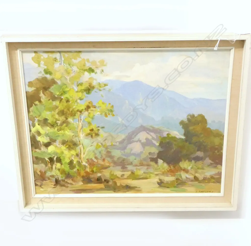 FRAMED OIL ON BOARD MOUNTAIN SCENE SIGNED L SIMPSON H400 W490MM Image 1++