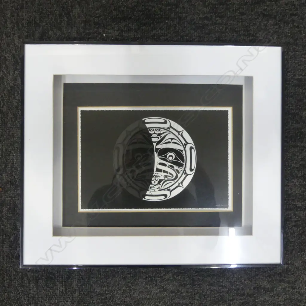 "HALF MOON", FRAMED LIMITED EDITION SILK SCREEN PRINT, SIGNED BY ANDY EVERSON,140 x 200mm Image 1++