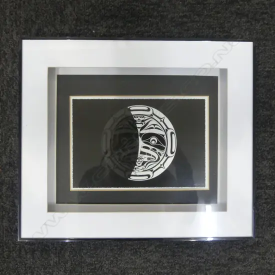 "HALF MOON", FRAMED LIMITED EDITION SILK SCREEN PRINT, SIGNED BY ANDY EVERSON,140 x 200mm