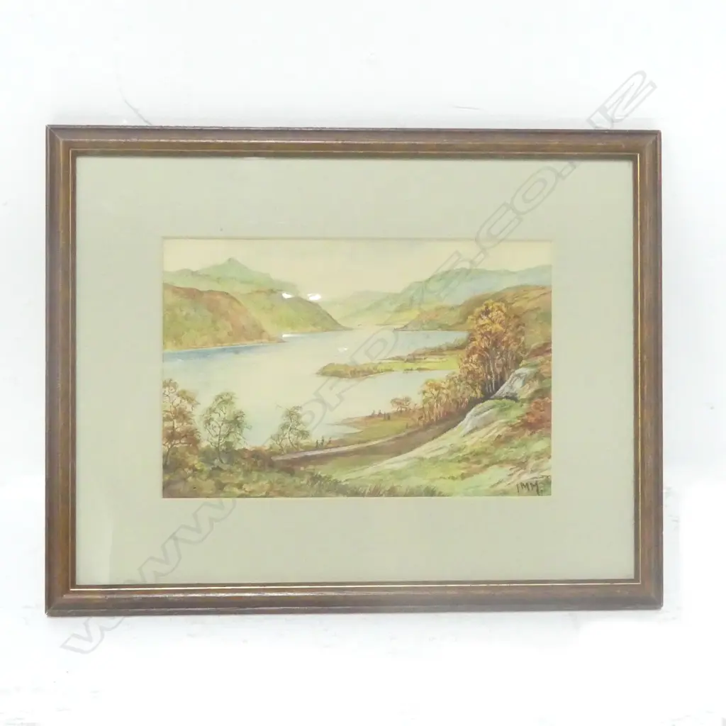 I.M.M. - COLONIAL LANDSCAPE, NEW ZEALAND, WATERCOLOUR, SIGNED, 140 x 210mm Image 1++