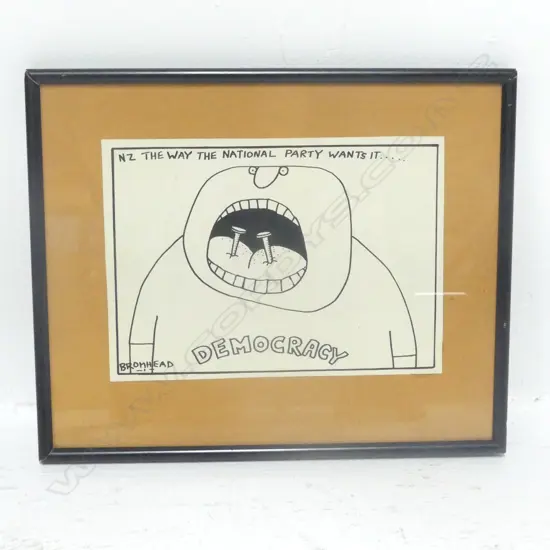 BROMHEAD, CARTOON PRINT, SIGNED, 150 x 220mm