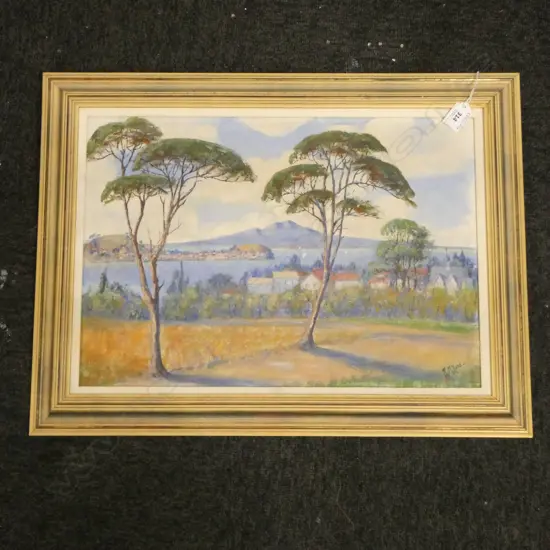 R. M. HARE, PARNEL TO RANGITOTO, OIL ON BOARD, 340x490mm