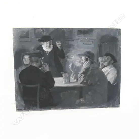 RICHARDSON, HARRY LINLEY (1879-1947) - VILLAGE POLITICIANS (NO GAMBLING ALLOWED), WATERCOLOUR, 280 x 360mm