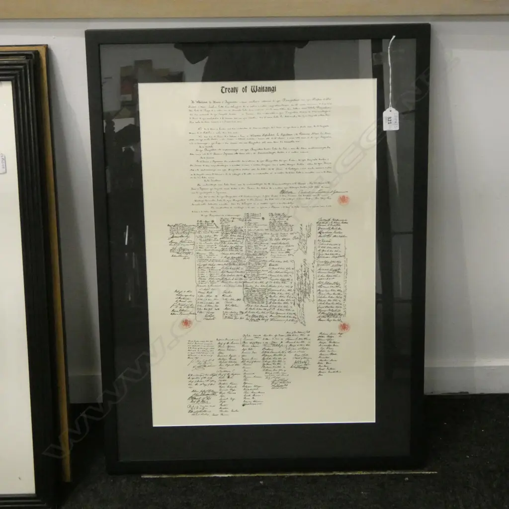 TREATY OF WAITANGI LITHOGRAPH PRINT 570x370mm Image 1++