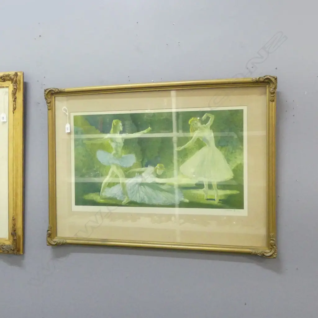 LARGE FRAMED SIGNED RUSSEL FLINT BALLET PRINT H370 W660MM Image 1++