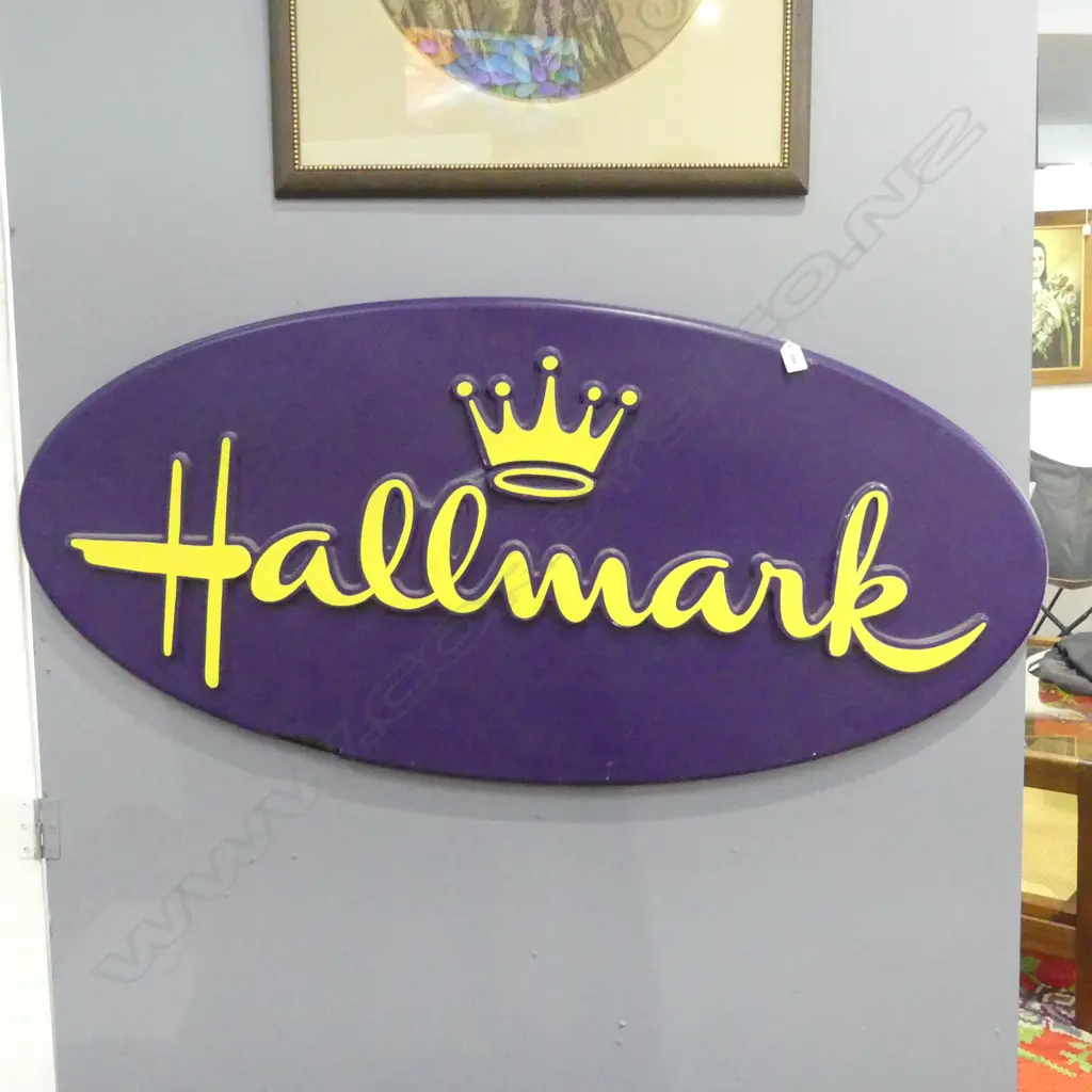 HALLMARK PURPLE & YELLOW SHOP SIGN L1220MM AF Image 1++