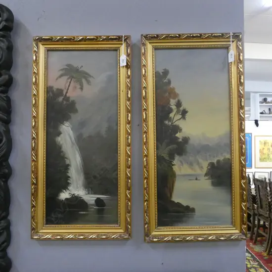 PR OILS ON BOARD  S/ISLAND SCENES SIGNED PAUL WREN  560 X230MM