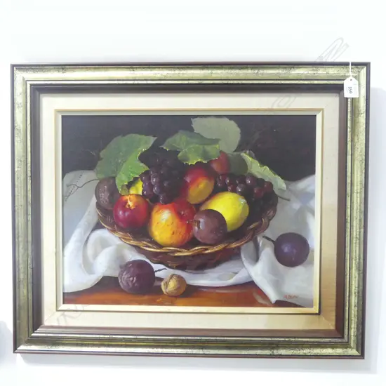 MICHAEL BLOW 'THE FRUIT BASKET' OIL ON BOARD 340x450mm ***RTV***