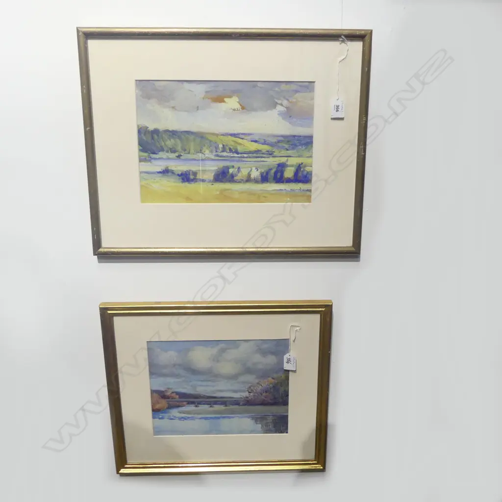 2 FRAMED W/CS SOUTH ISLAND LANDSCAPES  UNSIGNED 220X280MM & 220MM X320MM Image 1++