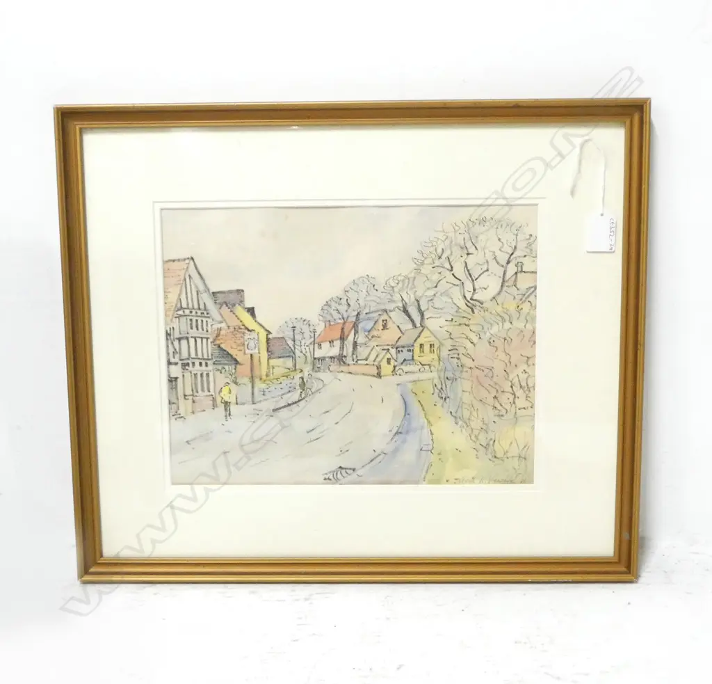 VENABLES, MARK K. (1917-2003) - STREET SCENE WITH PEOPLE, WORK ON PAPER, SIGNED, 235 x 310mm Image 1++