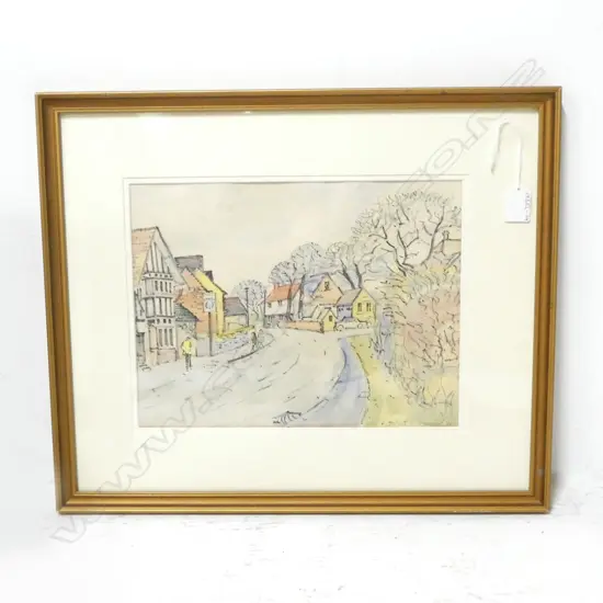 VENABLES, MARK K. (1917-2003) - STREET SCENE WITH PEOPLE, WORK ON PAPER, SIGNED, 235 x 310mm