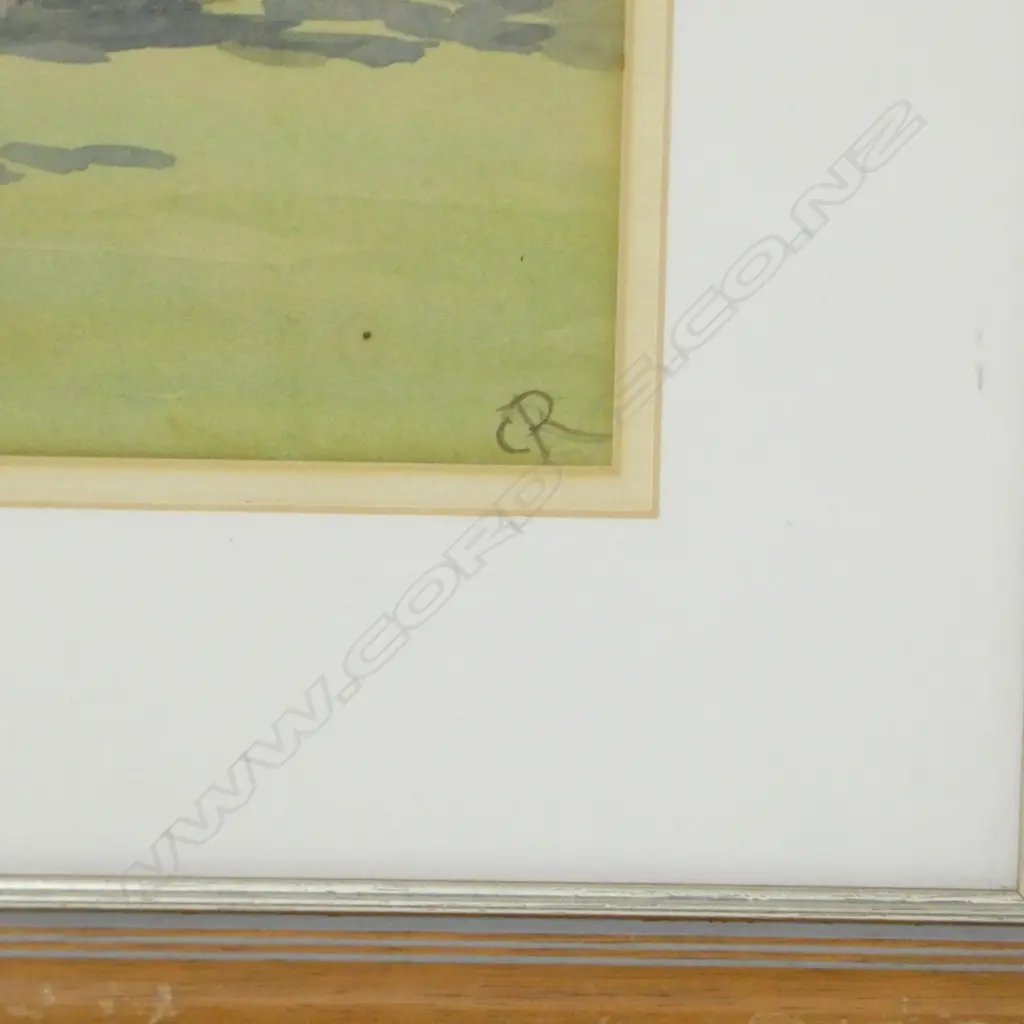 C.R. - THE GARDEN AT DUNSHANE 1930S, WATERCOLOUR, SIGNED, 240 x 350mm Image 1++